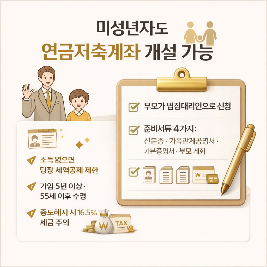 미성년자 연금저축계좌 만들기 2026, 부모님 준비서류부터 세액공제까지 한 번에 정리 썸네일