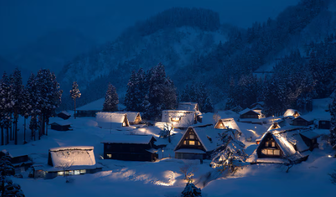 시라카와고-갓쇼즈쿠리-마을의-라이트업