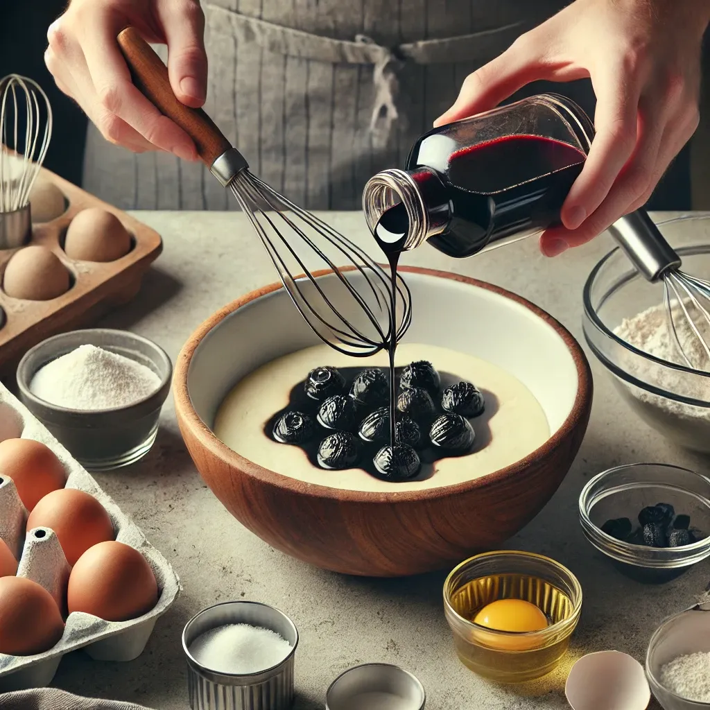 흑매실 발효액을 활용한 케이크 배터 준비