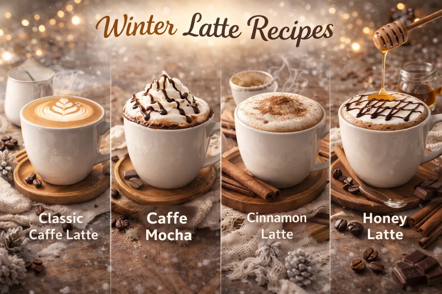 겨울 라떼 맛의 비밀 (크레마, 스팀 밀크, 시럽)
