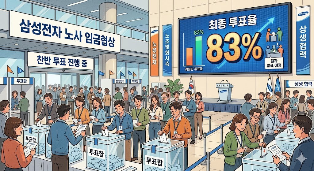 삼성전자 노사 임금협상 투표율83%육박