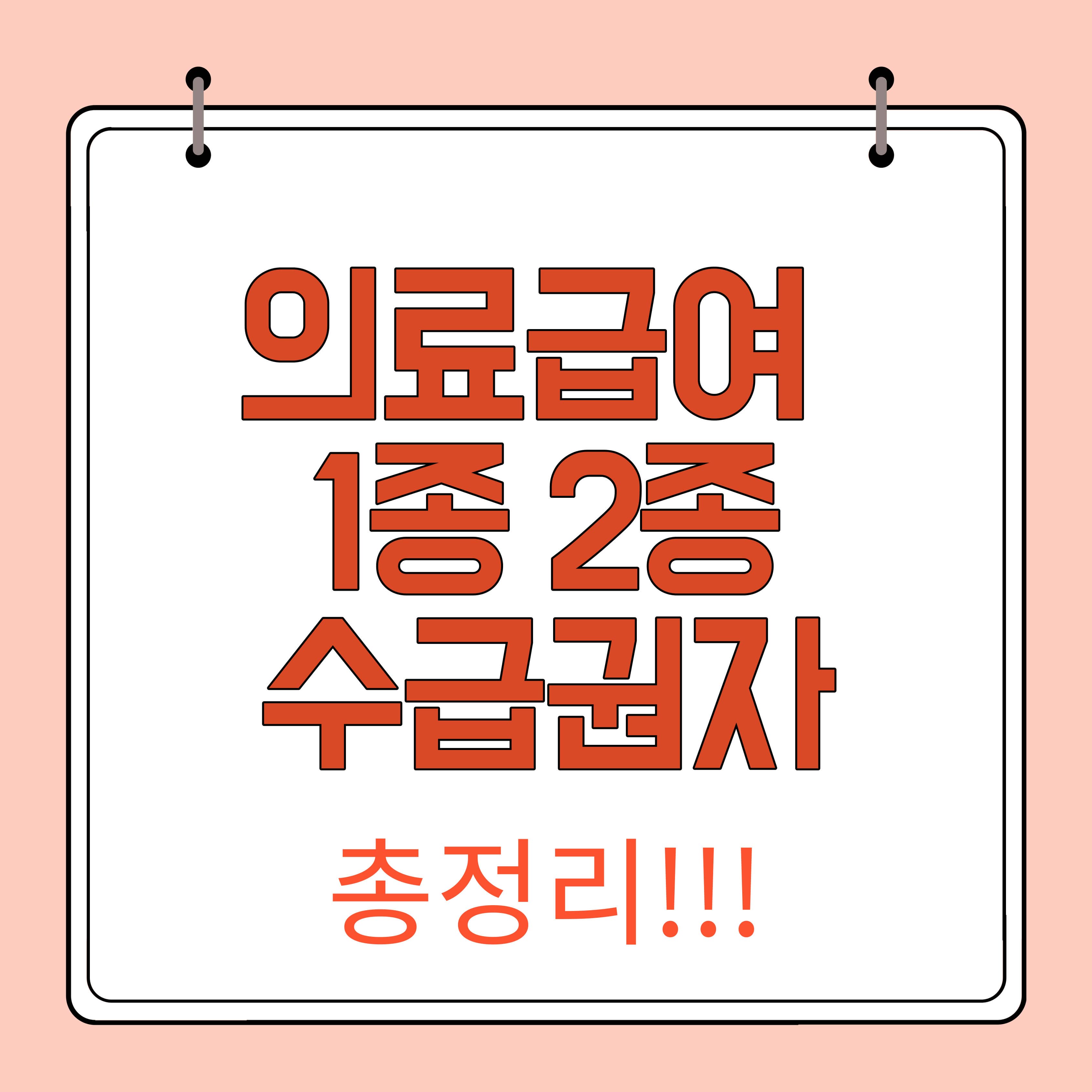 의료급여 1종 2종 수급권자