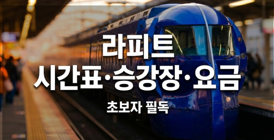 라피트 시간표 확인 요령(어느 승강장/요금/승차 흐름)까지 한 번에 정리