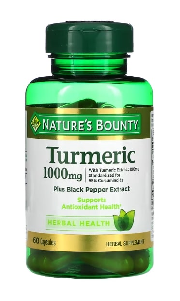 강황, 흑후추 추출물 함유, 1,000mg, 캡슐 60정