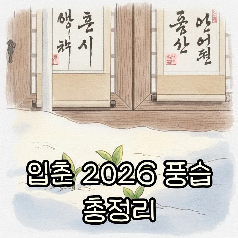새싹이 돋아나는 입춘 풍경과 입춘첩