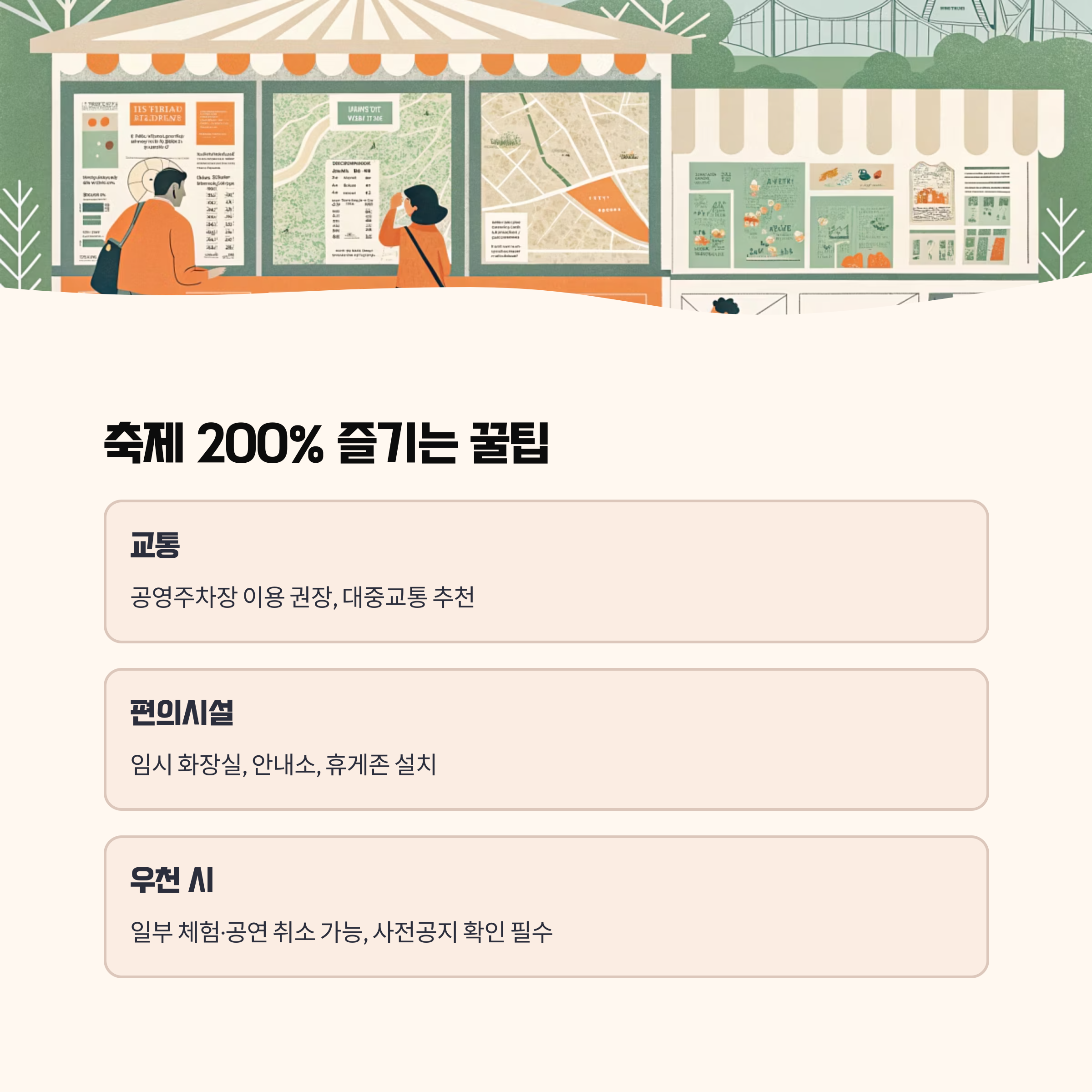 축제장 이용 꿀팁과 유의사항