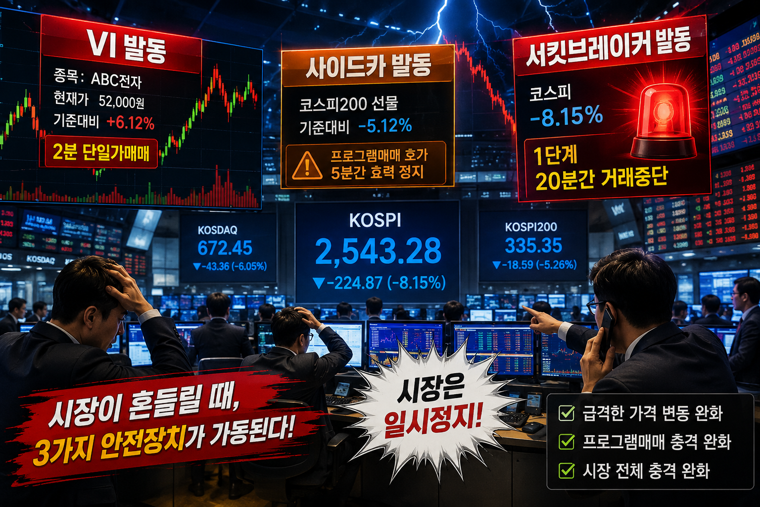 사이드카&middot;서킷브레이커&middot;VI란? 발동조건과 거래중단 차이 쉽게 정리