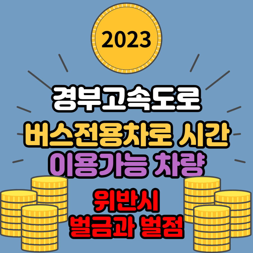 경부고속도로 버스전용차로 운영시간, 이용가능차량, 위반 시 벌금과 벌점