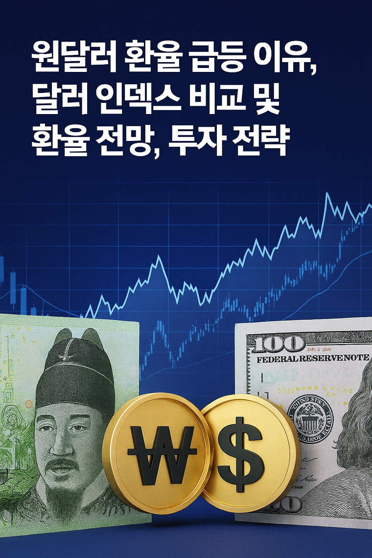 원달러 환율 급등 이유, 달러 인덱스 비교 및 환율 전망, 투자 전략