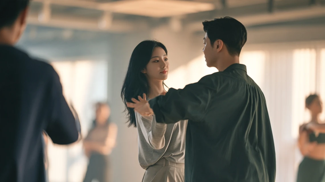 댄스 실력 변화를 확인하는 사람