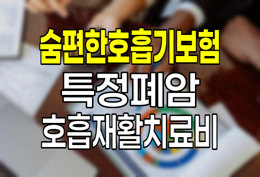 메리츠화재 숨편한호흡기보험 특정폐암및폐질환 호흡재활치료비 특약