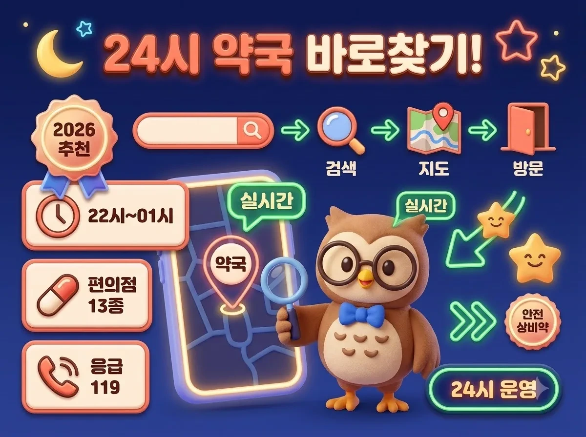 24시간 약국 찾는 법 3가지와 응급의료포털 이용법