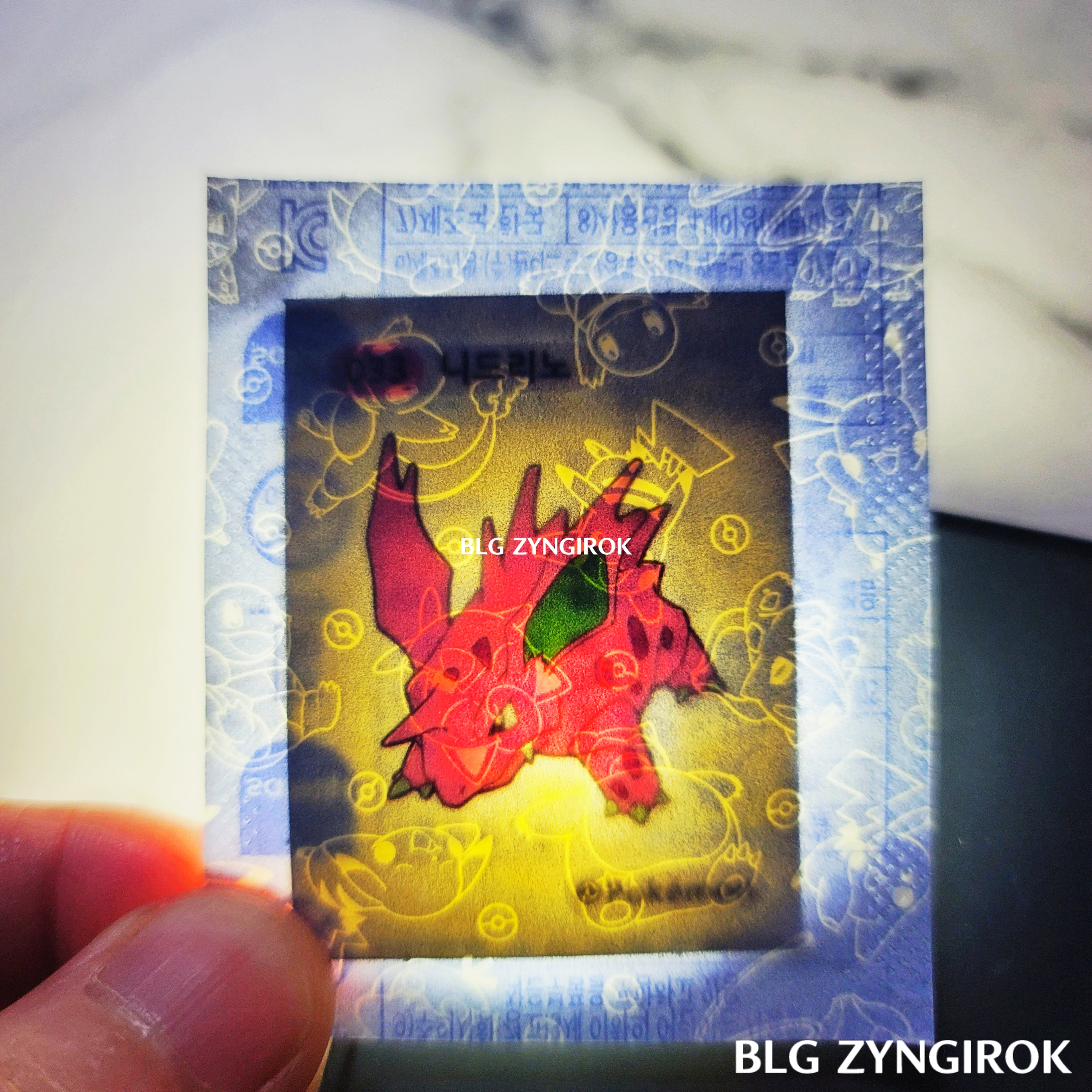 띠부띠부씰-니드리노를-들고있다.