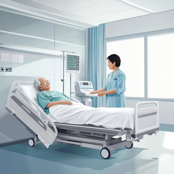 긴급의료지원 대상인 고령 환자와 보호자 이미지