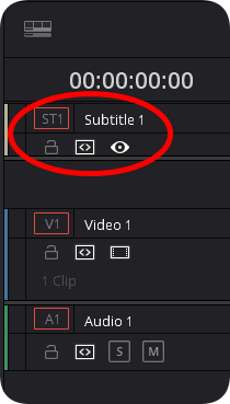 Subtitle 1 자막 트랙이 생성된 화면