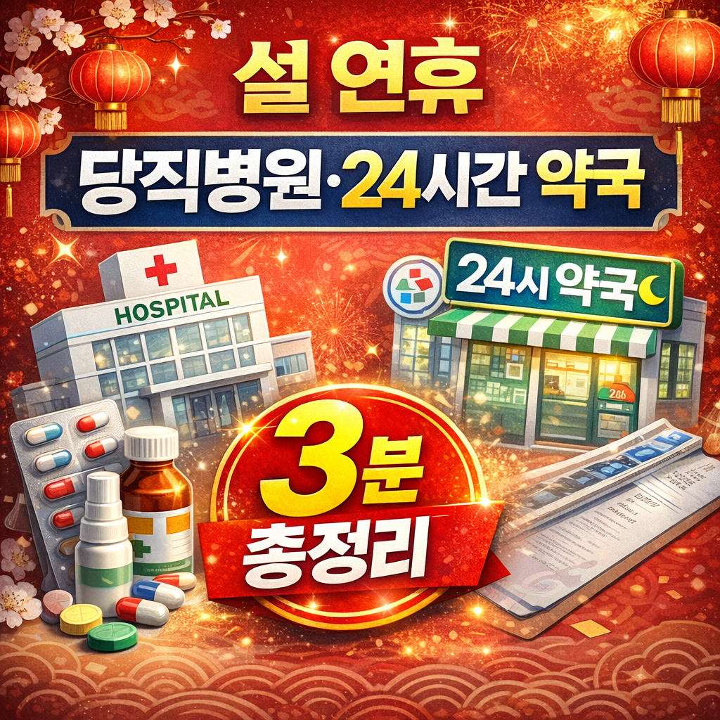 설 연휴 우리 동네 당직병원·24시간 약국 찾아보러 가기