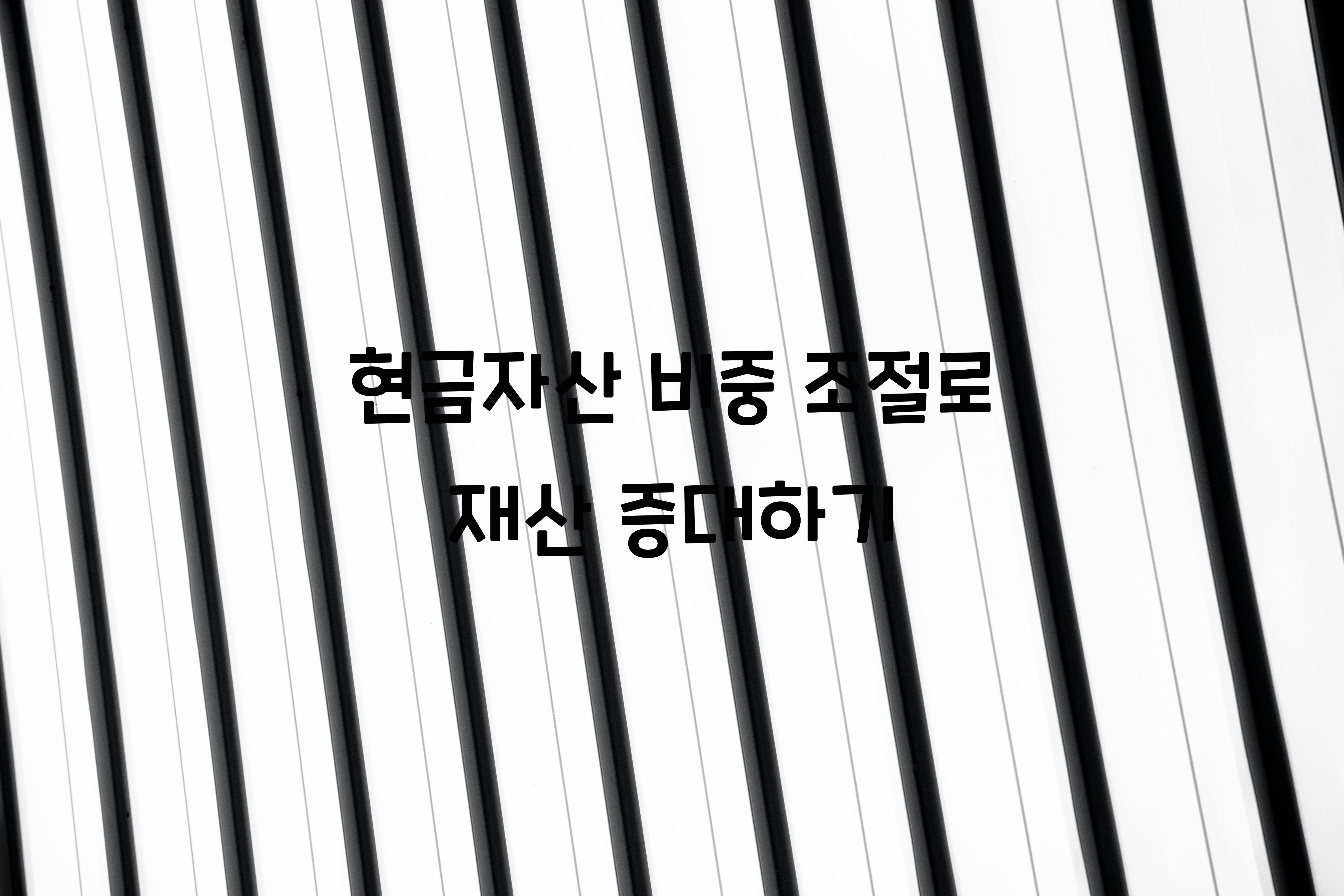 현금자산 비중 조절