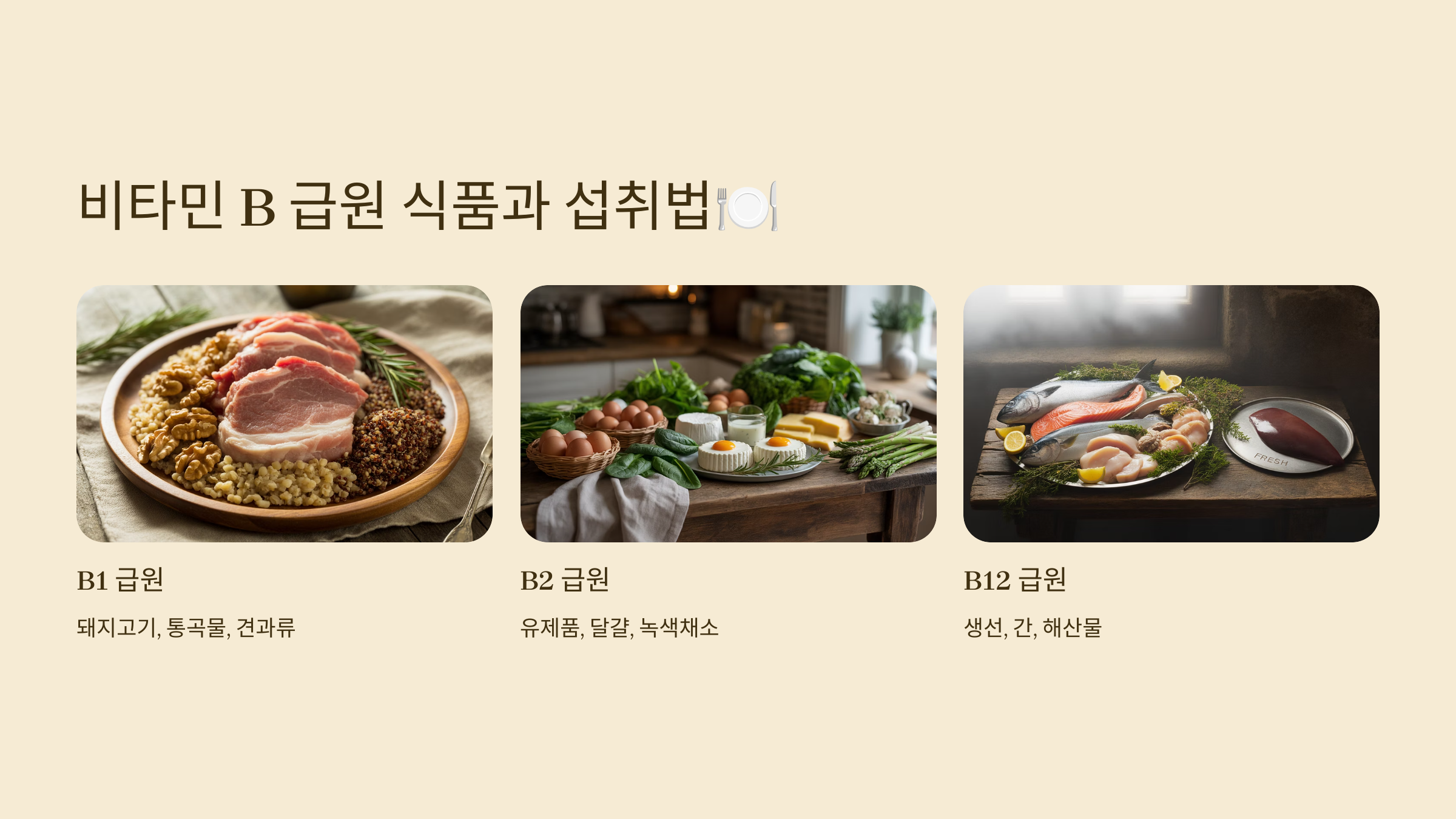비타민 B 급원 식품과 섭취법