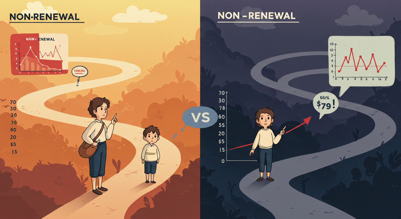 암보험 갱신형과 비갱신형 비교 일러스트