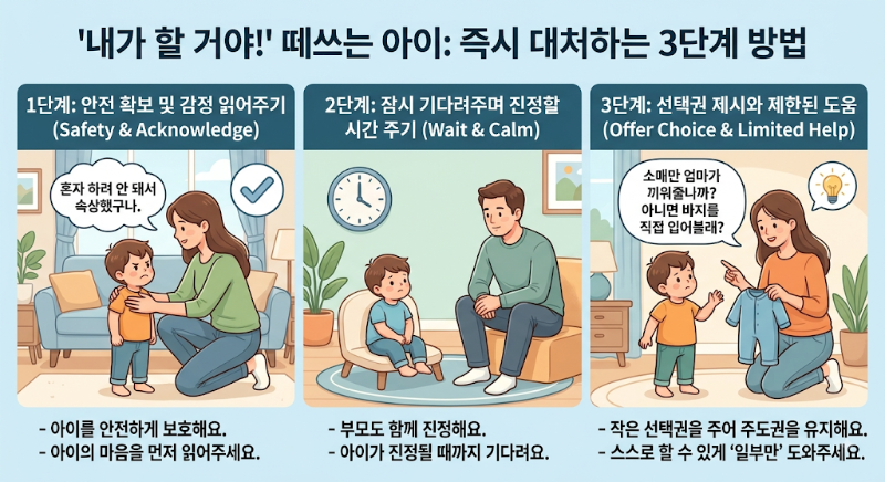 떼쓰기 상황에서 부모가 즉시 취해야 할 3단계 대처 방법