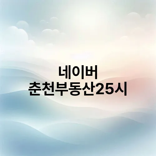 네이버 춘천부동산25시