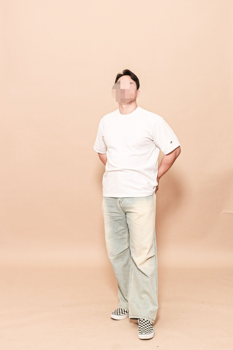 데일리룩(2024. 11. 2.)어커버 티셔츠 반팔, 에러스익셉티드(ERRORS EXCEPTED_EEC) DP887LB 와이드 스트레이트 데님팬츠, 반스 올드스쿨 체커보드