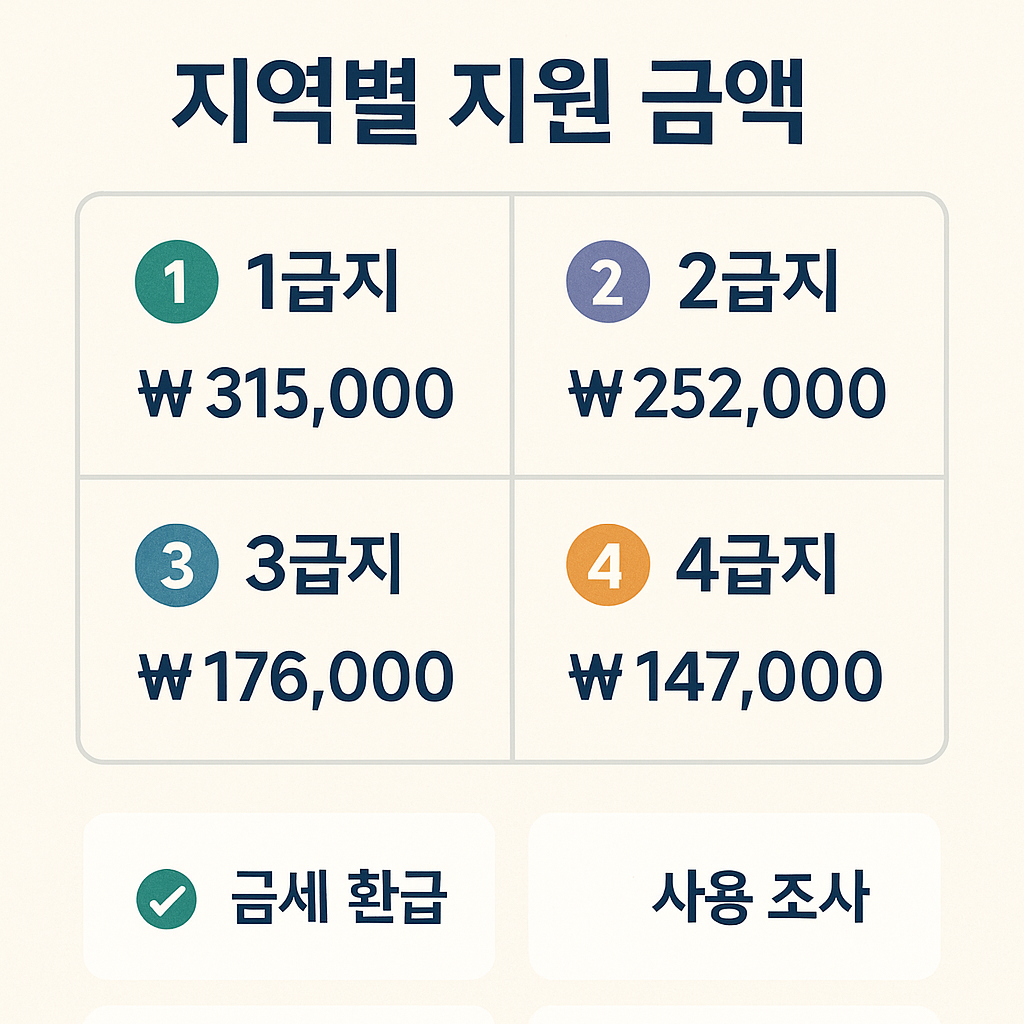 청년주거급여 2025 - 지역별 참고표