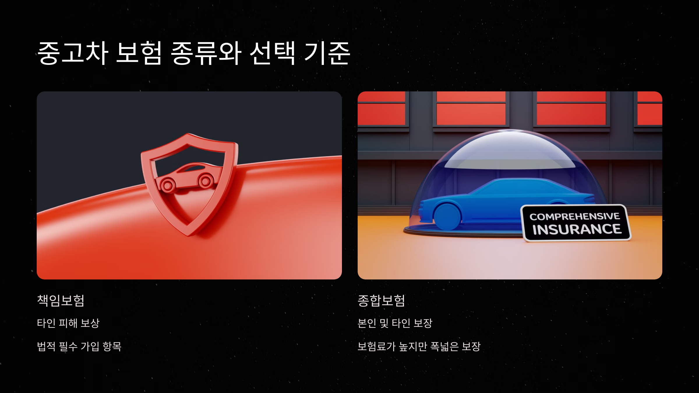 중고차 보험 종류와 선택 기준