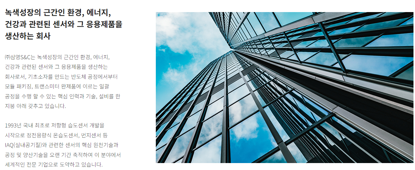 회사 소개(출처=삼영에스앤씨)