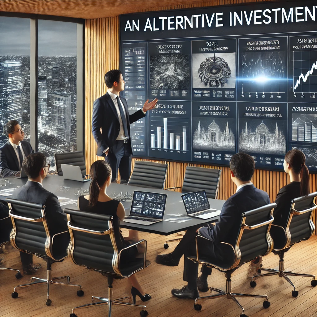 대체투자 계획을 논의하는 한국의 투자 관리자