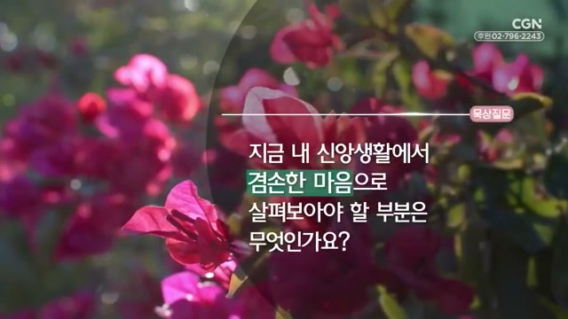 지금 내 신앙생활에서 겸손한 마음으로 살펴보아야 할 부분은 무엇인가요?