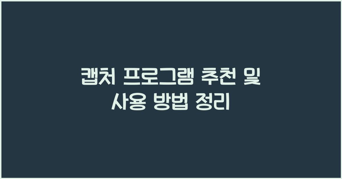 캡처 프로그램