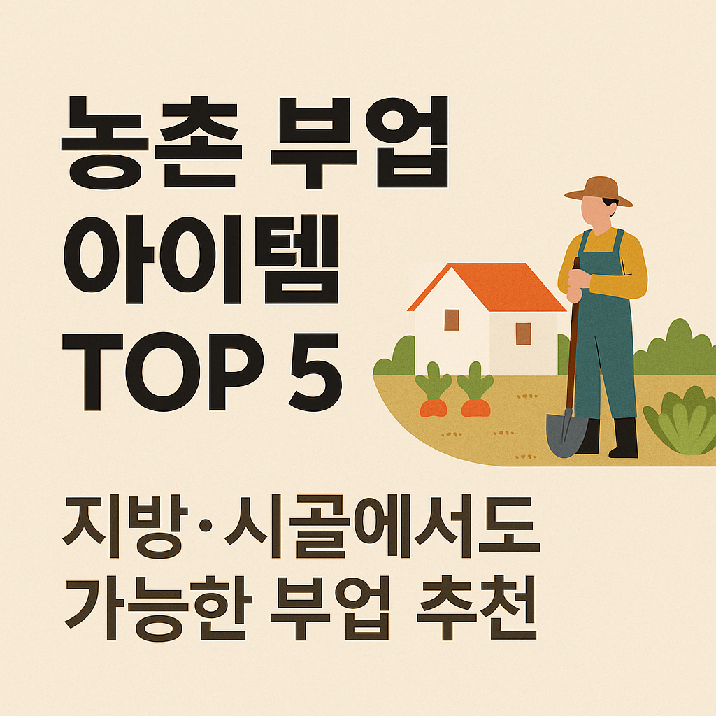 '농촌 부업 아이템 TOP 5' 지방&middot;시골에서도 가능한 부업 추천