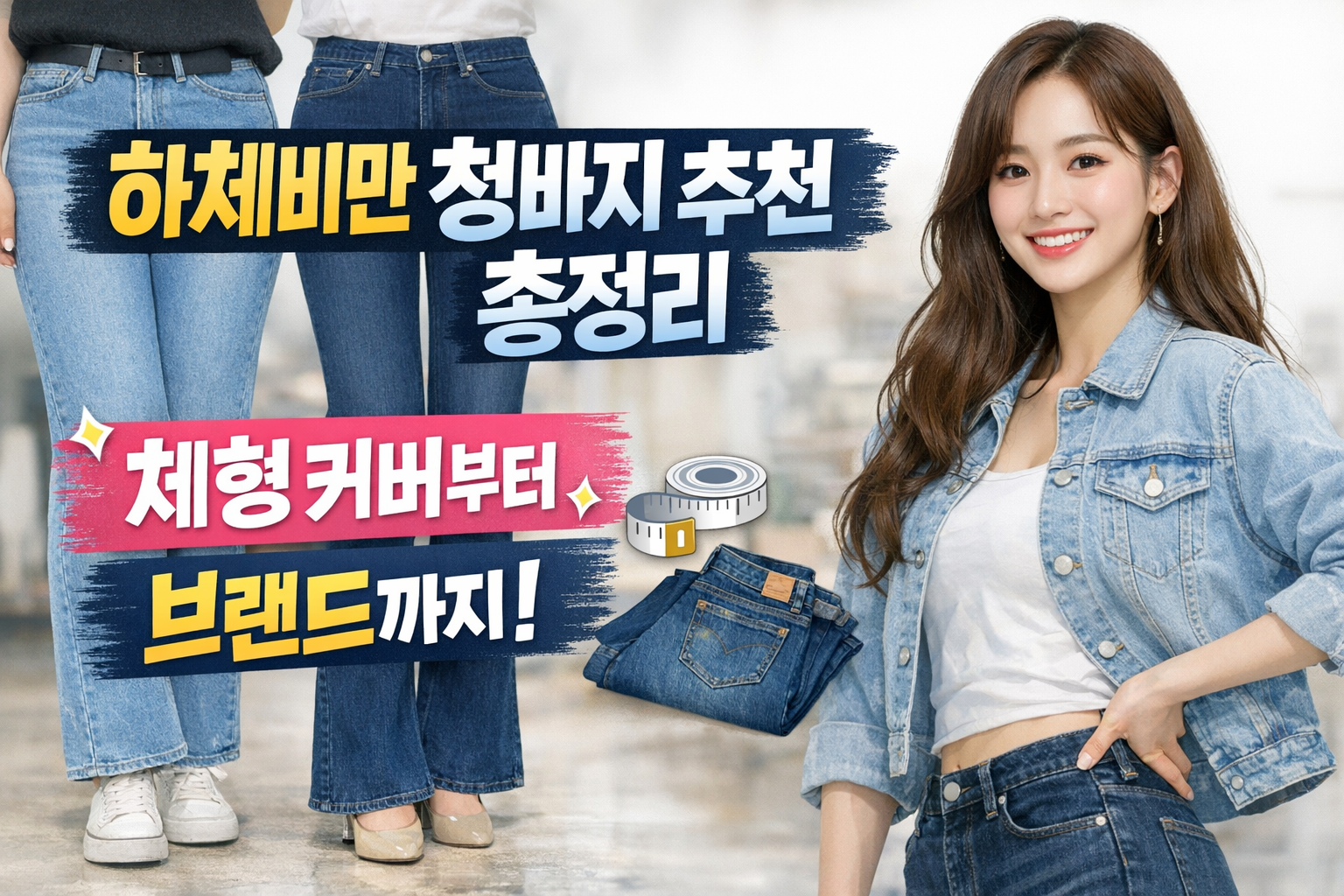 하체비만 청바지