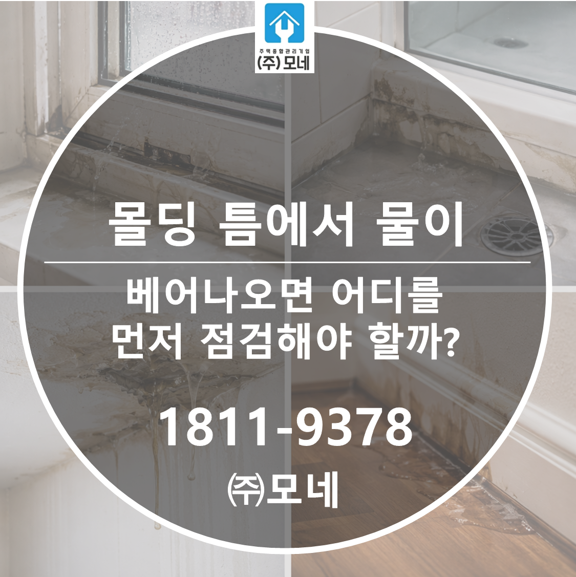 몰딩 틈에서 물이 배어나오면 어디를 먼저 점검해야 할까?