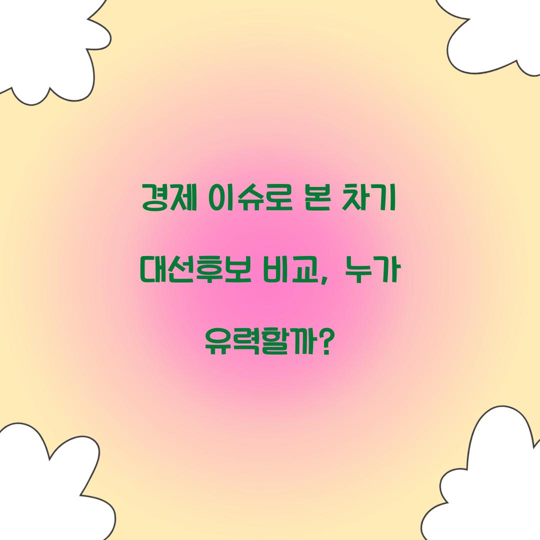 경제 이슈로 본 차기 대선후보 비교