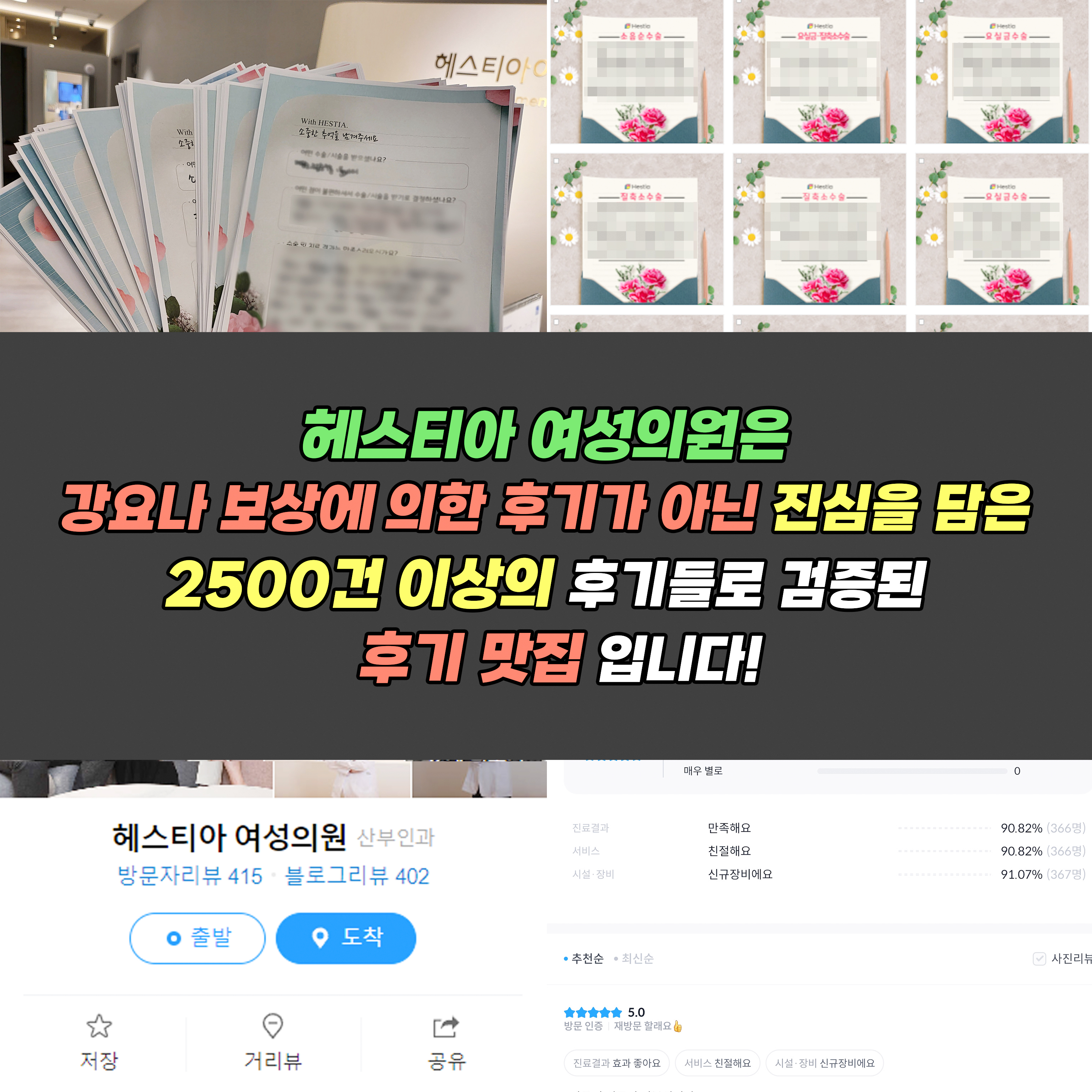 헤스티아여성의원은 진심을 담은 2500건 이상의 후기들로 검증된 후기 맛집