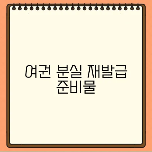 여권 분실 재발급 준비물