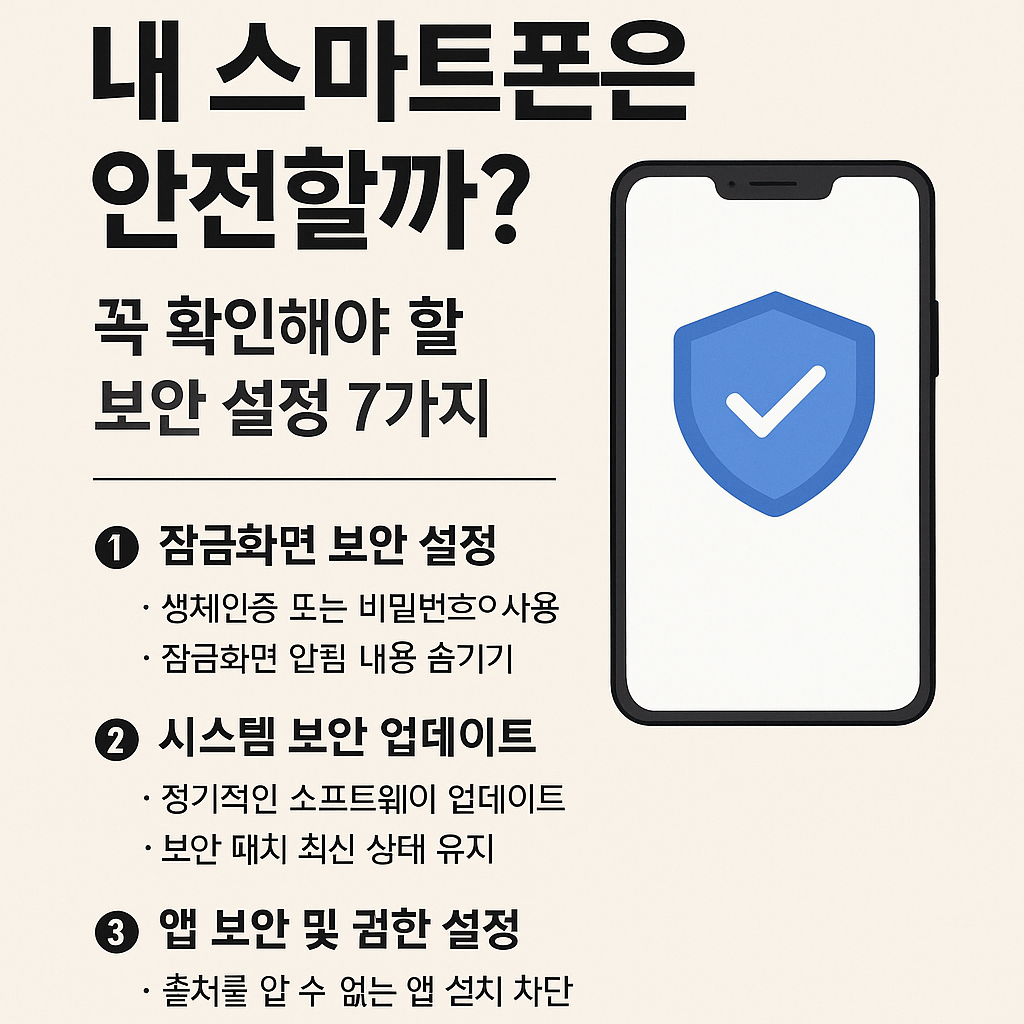 내 스마트폰은 안전할까? 꼭 확인해야 할 보안 설정 7가지