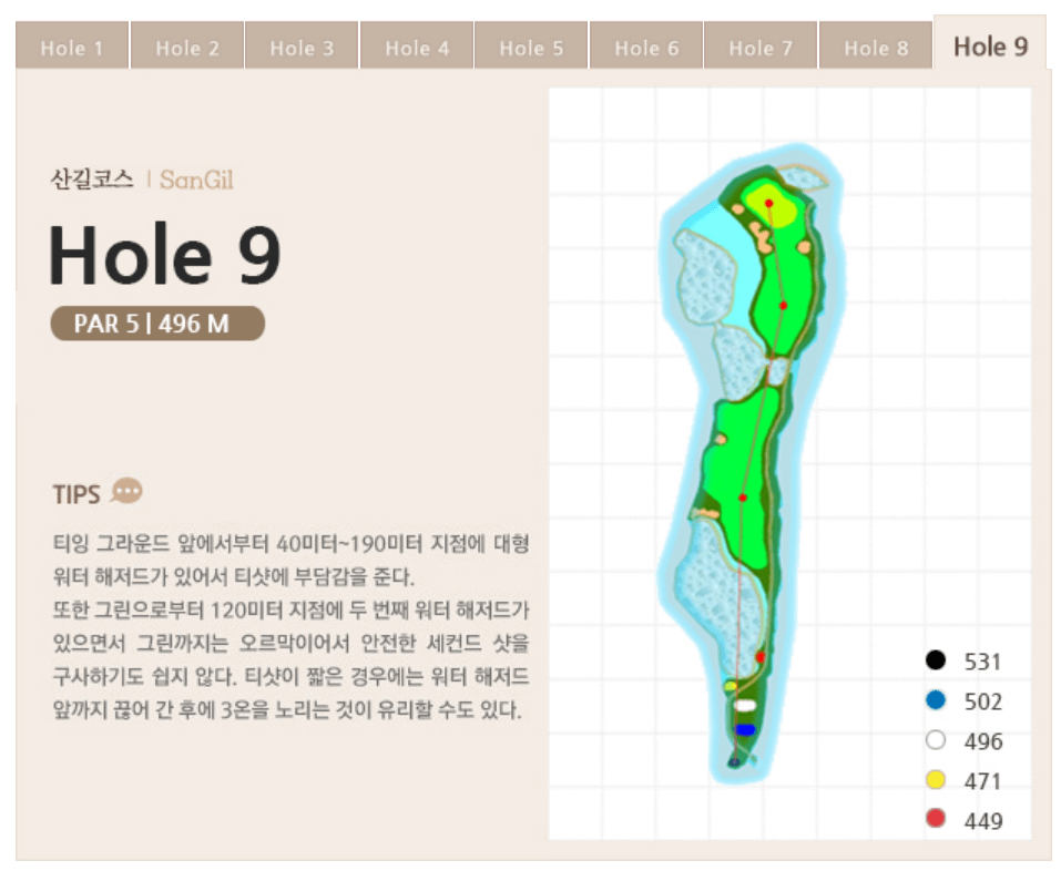 세일 컨트리클럽 들길코스 9