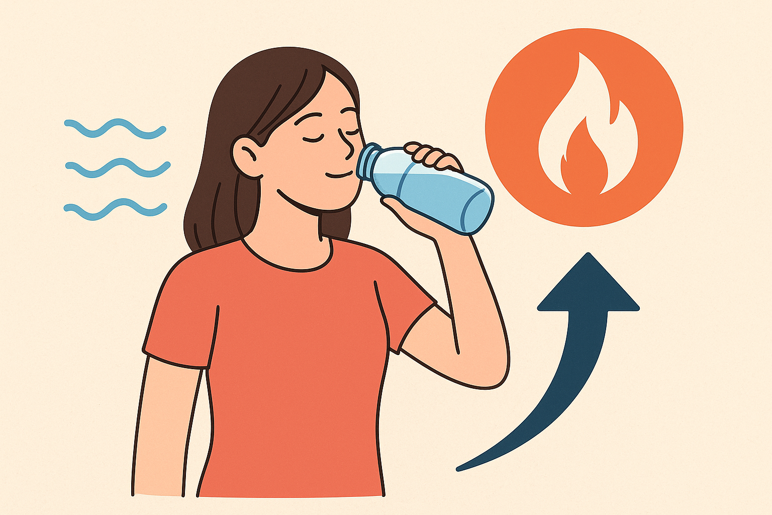 수분섭취와 대사율 관계 이미지