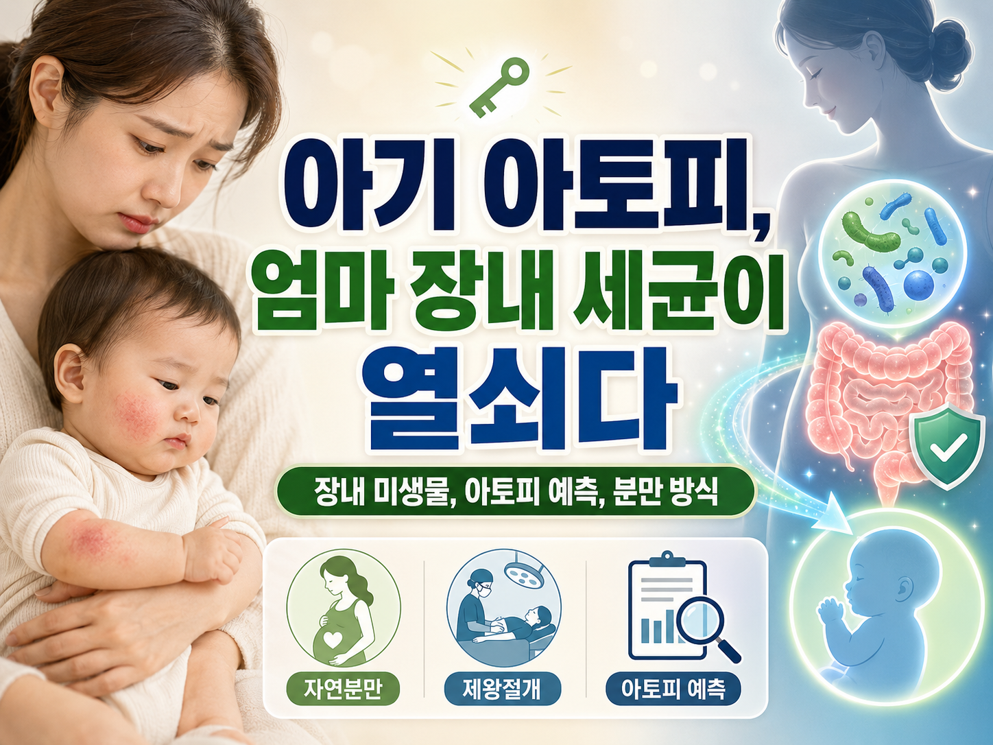 아기 아토피, 엄마 장내 세균이 열쇠다 (장내 미생물, 아토피 예측, 분만 방식)