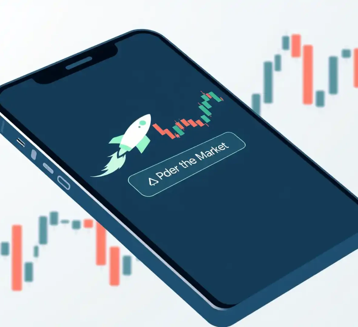 스마트폰에 시장가를 로켓으로 표현