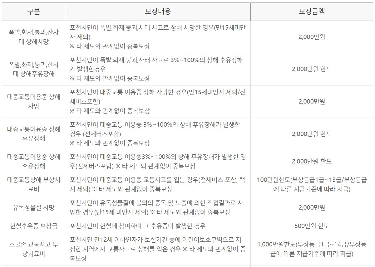 보장내용과 보장금액