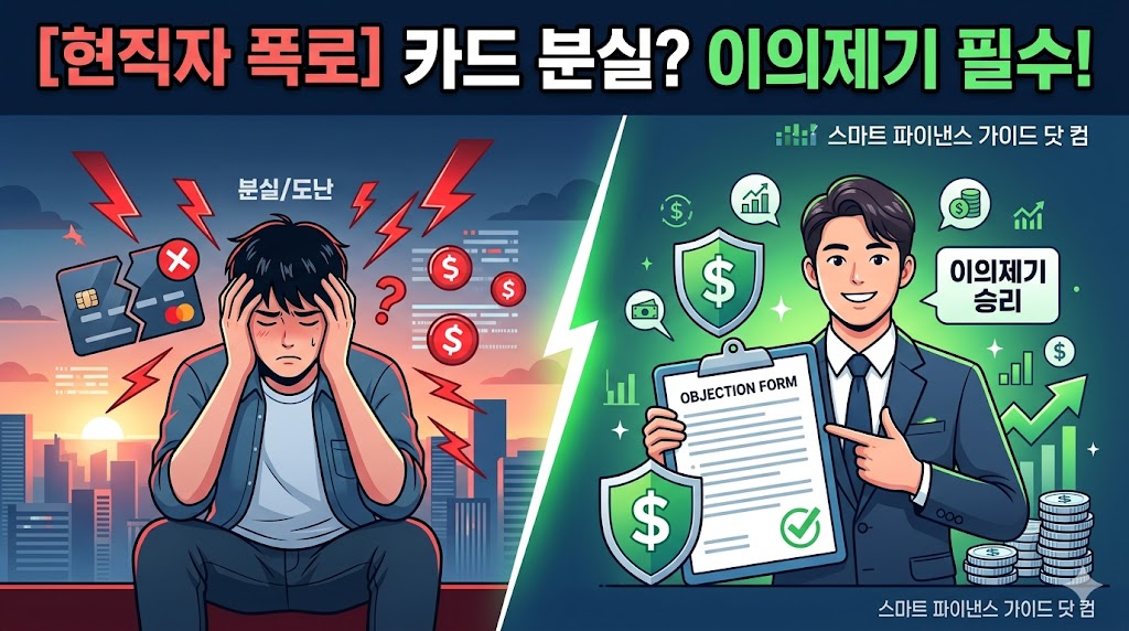 신용카드 분실 후 부정사용 보상 절차와 이의제기 신청 방법을 설명하는 카드사 현직자 가이드 썸네일 이미지