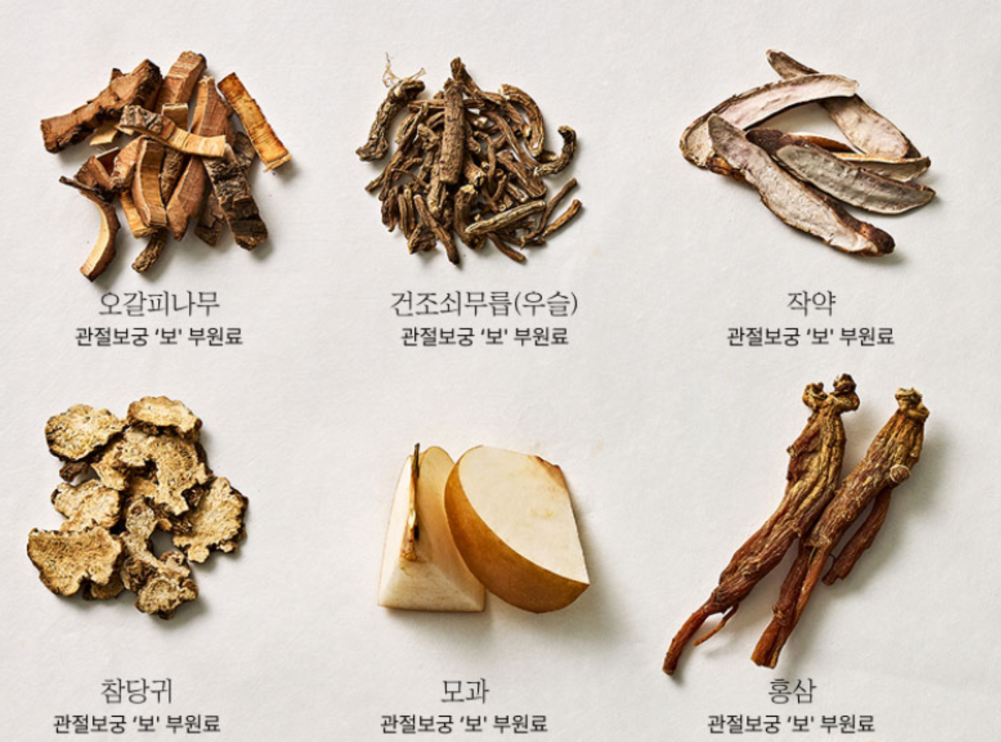 관절보궁주요 재료