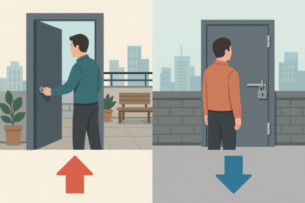 옥상출입문 개방과 폐쇄