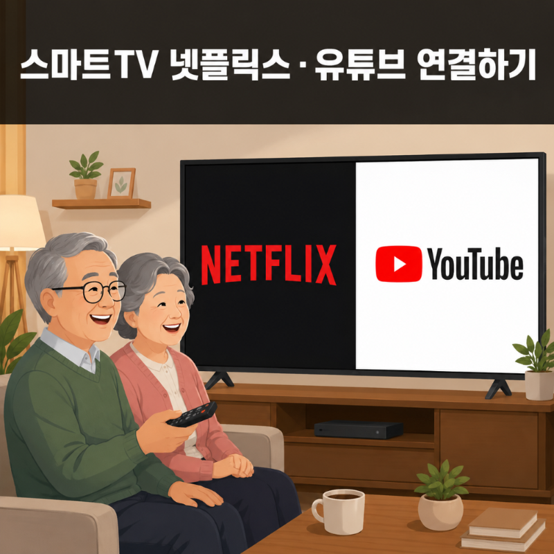 alt="스마트TV에서 넷플릭스와 유튜브 앱 연결하는 방법 안내