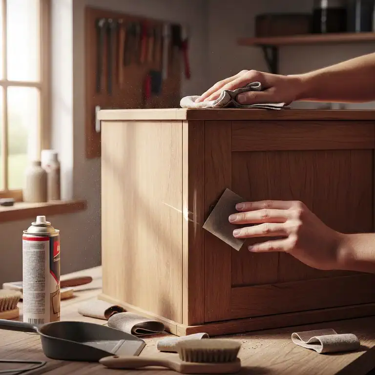 헌 가구 샌딩 작업