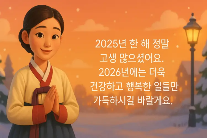 가족 친지 연말 연시 인사말-한복입은 여자